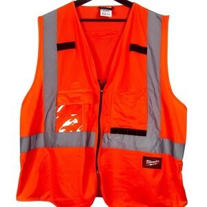 Milwaukee High Visibility Safety Vest  L/XL Orange Type R Class 2 not FR